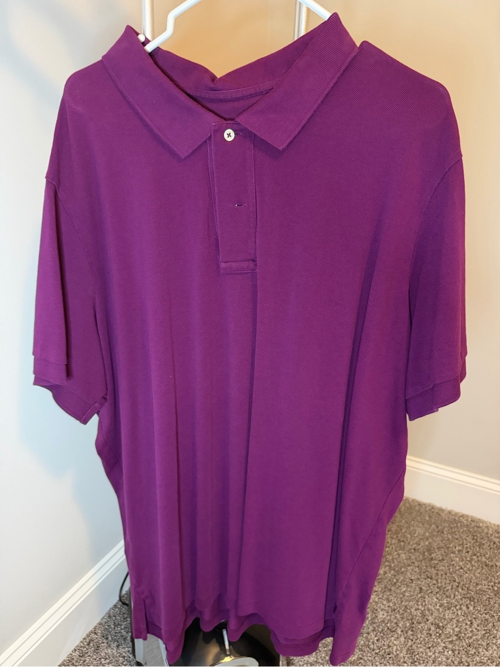 Eddie Bauer Men's Purple Polo Shirt - Classic Short Sleeve